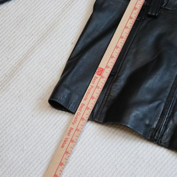 JLC New York Black Leather Jacket Women’s Large Zip Front Outerwear - Picture 4 of 7